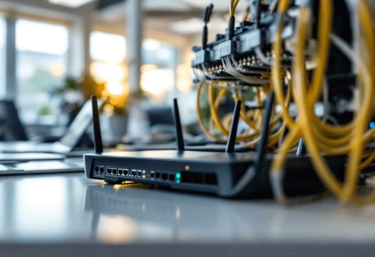 installation de la fibre devant une maison en Bretagne avec coiled cables